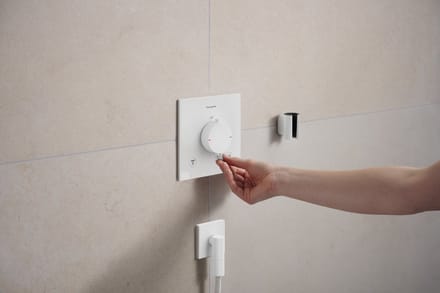 Hansgrohe FixFit Fine E - Wandaansluitbocht, mat wit 28883700