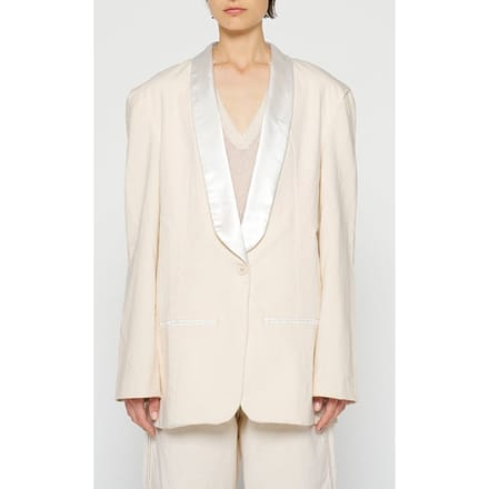 10DAYS Smoking Blazer Slub Twill Ecru Größe: XL | Blazer Outlet | Damen | Braun