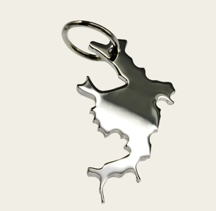 Zilveren Landkaart Bora Bora ketting hanger
