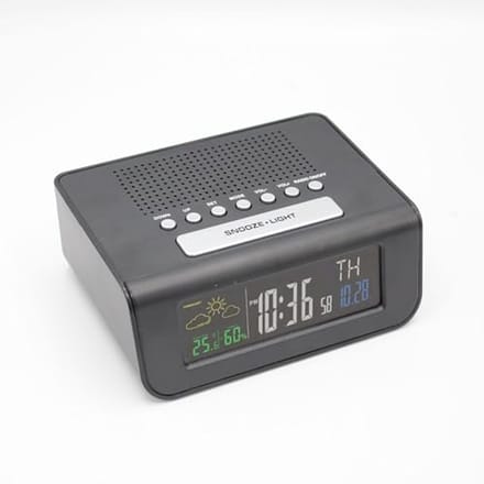 Radiowekker - Zwart/Grijs - Groot LCD-display - Dynamische kleuren - Voor Thuisgebruik