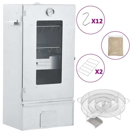 vidaXL BBQ-rookoven met koude rookgenerator gegalvaniseerd staal
