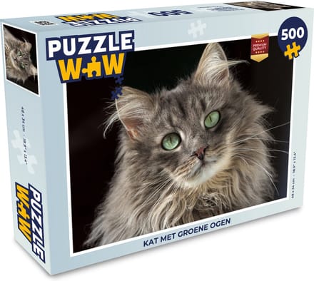 Puzzel Kat met groene ogen - Legpuzzel - Puzzel 500 stukjes