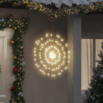 vidaXL Kerstverlichting vuurwerk 2 st 140 warmwitte LED's 17 cm