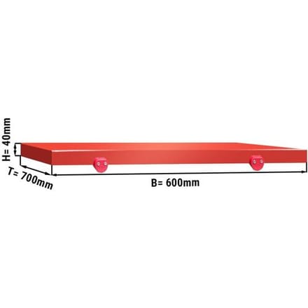 GGM Gastro Schneideplatte für Arbeitstisch - 600x700mm - HACCP-Konform - Rot Rood