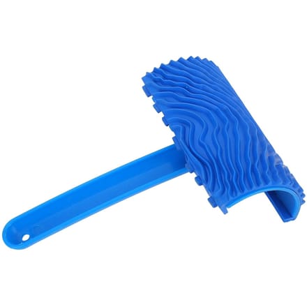 Blauwe Verfroller met Houten Nerf Effect met Handvat DIY Wanddecoratie Gereedschap blue