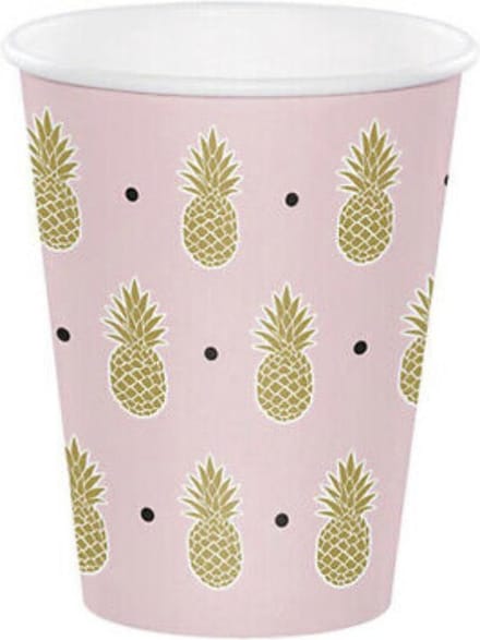 Ananas bekers roze