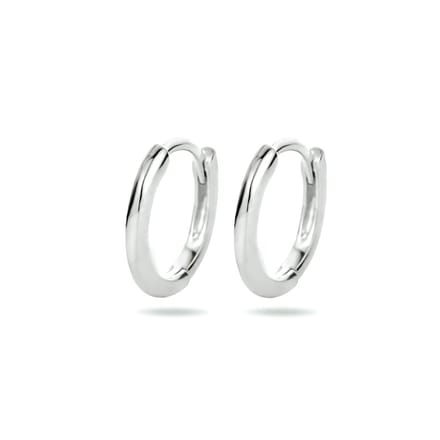 Zilver Gerhodineerd Klapoorringen Half Rond 1334140
