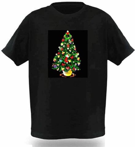 LED Equalizer T-SHIRT Kerstboom 002 - XXS