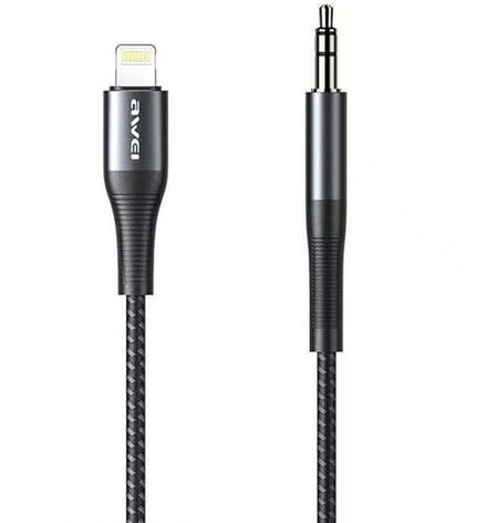 Awei Lightning naar Jack Adapter - Grijs - CL-116L - Kristalheldere Geluidskwaliteit