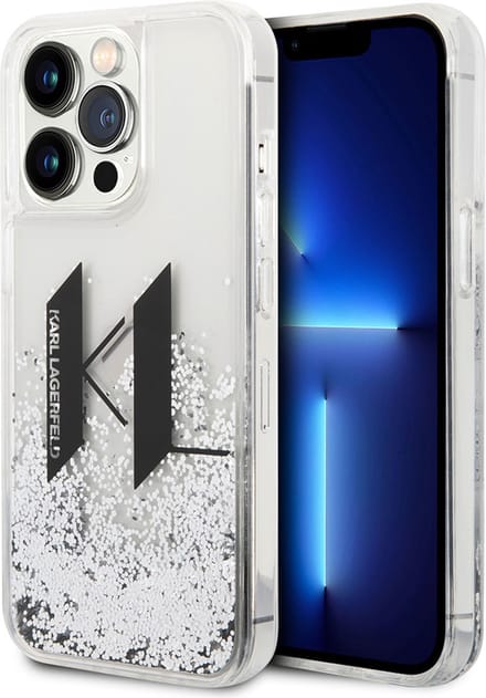 Backcase hoesje geschikt voor iPhone 14 Pro Max - Karl Lagerfeld - Effen Zilver - Silicone
