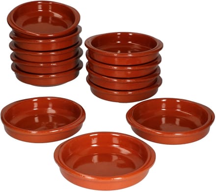 Set van 12 cazuela kleikommen Bernd met handvatten 12cm S - 99510