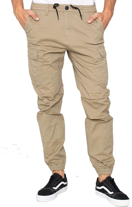 Vintage Industries Vince Jogger Dark Khaki Cargobroek Heren