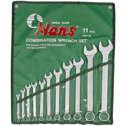 Schroeven en steeksleutelset HANS 11st(8 9 10 11 12 13 14 17 19 22 24 mm)