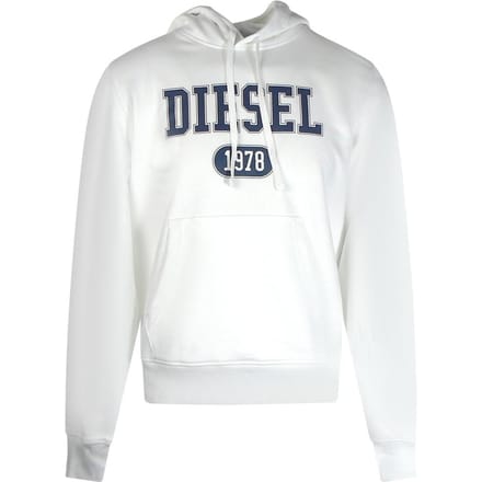 Diesel Heren 1978 Bold Logo Hoodie (Wit)