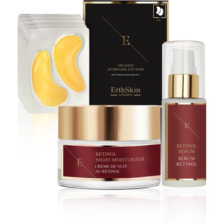 RETINOOL SERUM 30ML + RETINOOL NACHTMOISTURIZER 50ML + COLLAGEEN GOUDE OOGPATCH 24K GOUD - 5X2 PADS
