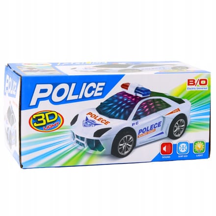 Interactieve Politieauto met Licht en Geluid - Bump & Go Functie
