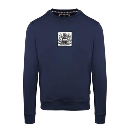 Aquascutum Heren geribbeld sweatshirt (Marine)