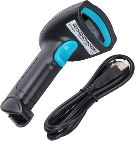 Barcode Scanner - Streepjescode Lezer - Voorraad Beheer - Waterproof IP54 - 20 x 11 x 8 cm - Zwart Blauw