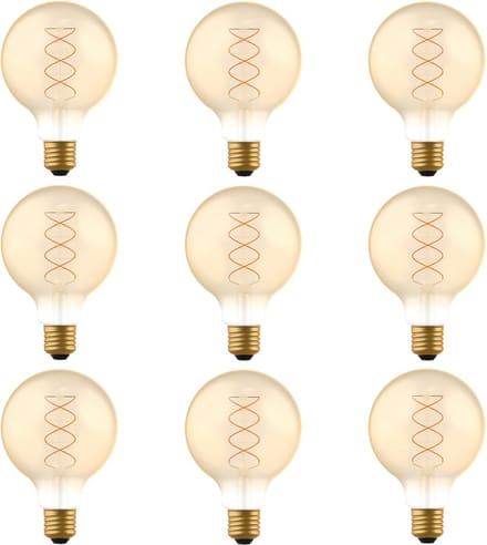 LED VINTAGE E27 Filament lamp - ⌀ 95 mm – Dimbaar – 9-pack G95 led lampen