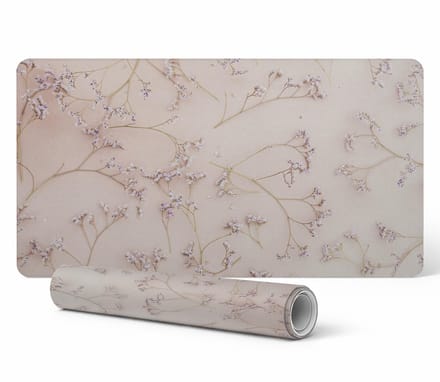 Decoratieve laptopmat met delicate bloemen op een achtergrond, 90x45 cm
