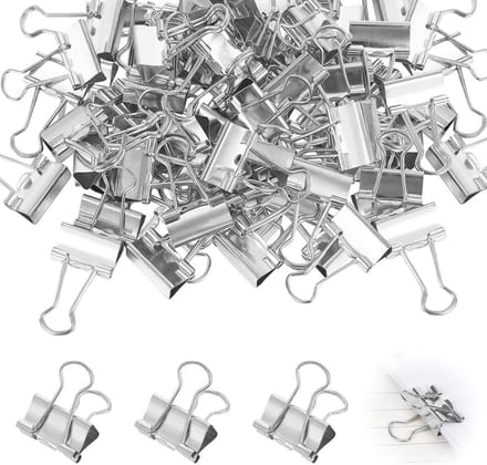 80 stuks Multifunctionele Foldback Klemmen - 19 mm - Stabiele en Herbruikbare Bindclips voor Kantoor en School