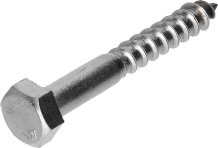 Houtdraadbout M8x60mm. lang. 10 stuks. RVS-A2. I-Fix.