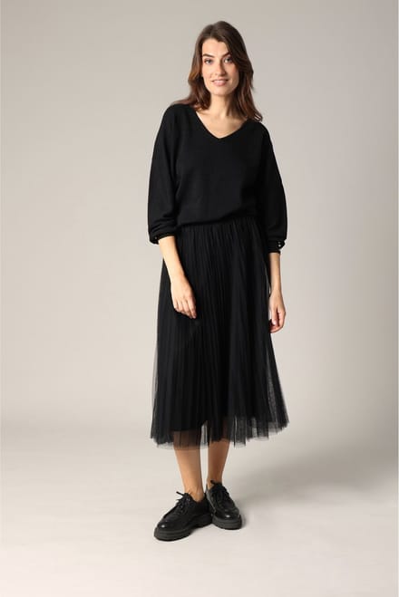 DEELUXE Trui met pofmouwen en metallic effect M