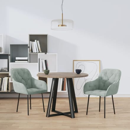 vidaXL - Eetkamerstoelen - 2 - st - fluweel - lichtgrijs