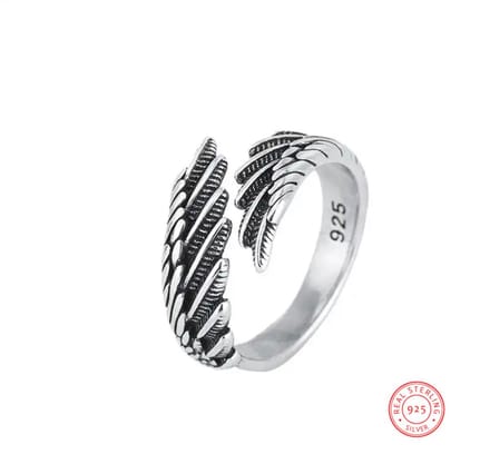 Soraro Angel Vintage Ring | 925 Silver | Vleugel | Klemring | Vintage Look