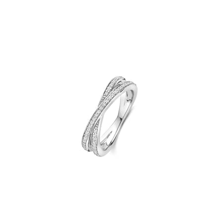 TI SENTO Dames Ring - 925 zilver - Zirconia wit - Maat 17.75 mm / maat 56 - 12373ZI