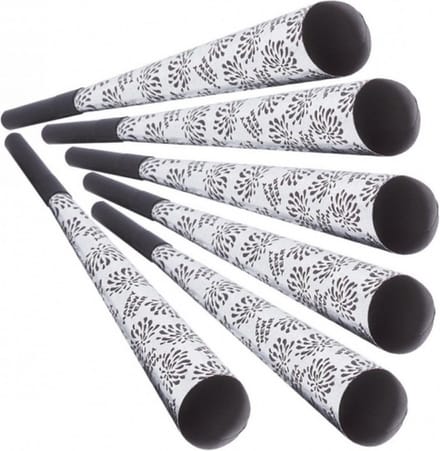 Widmann Oud en nieuw jaar feesttoeters - 6x stuks - zilver - 25 cm - karton en plastic