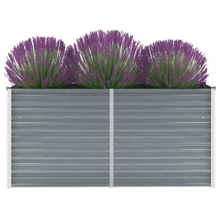 vidaXL - Plantenbak - verhoogd - 160x40x77 - cm - gegalvaniseerd - staal - grijs
