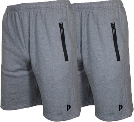 2-Pack Donnay Joggingshort (Nick) - Sportshort - Heren - Silver-marl (032) - maat S