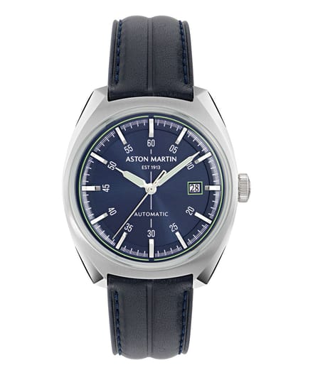 Aston Martin Timeless TS2 MTTS2S604 Horloge - Leer - Blauw - Ø 41 mm