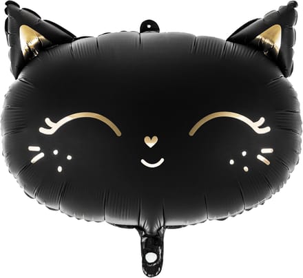 PARTYDECO - Zwarte kat aluminium ballon 48 x 36 cm voor Halloween