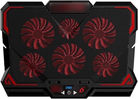 Laptop Koeler - Notebook Ventilator - Gaming & Werk - Zes Ventilators - 41.7 x 30 cm