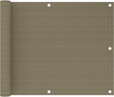 vidaXL - Balkonscherm - 75x500 - cm - HDPE - taupe