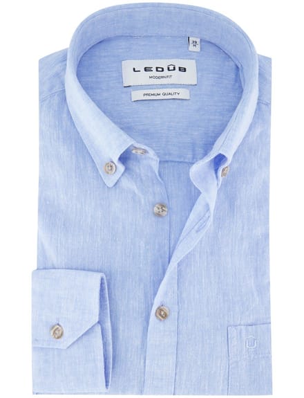 Lichtblauw overhemd Ledub Modern Fit