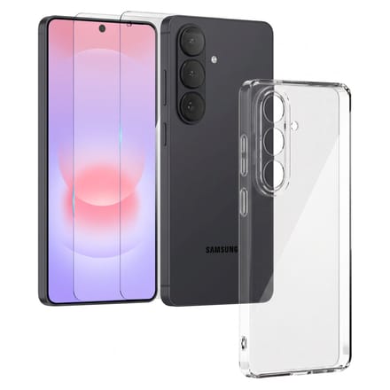 Hoesje geschikt voor Samsung A37 Transparant - 2x screenprotector - beschermglas screen protector- Anti Shock case