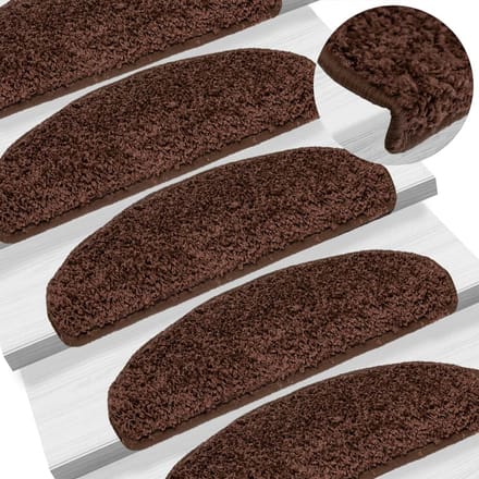 vidaXL - Trapmatten - 15 - st - 65x21x4 - cm - Bruin - Halfrond - Groot