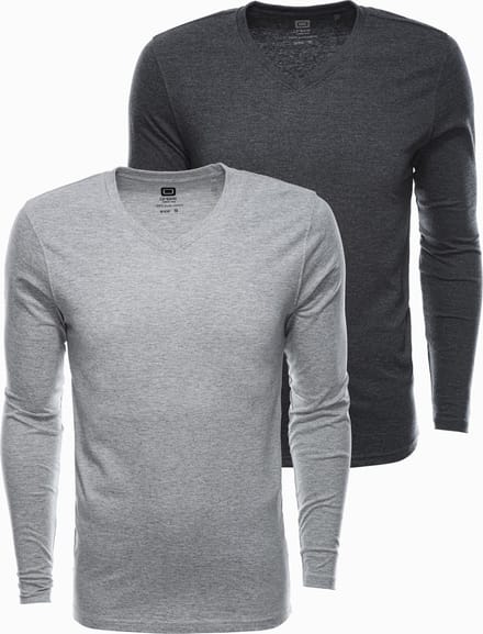 Heren effen longsleeve - mix 2-pack V1 Z41