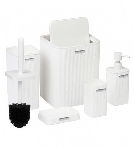 HowHomely Kely Square - Badkameraccessoireset - 5-delig - Wit