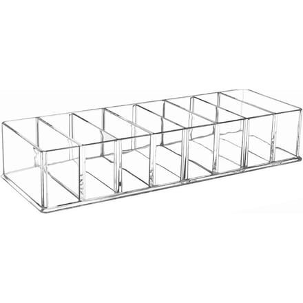 Transparante acryl make-upstandaard met 8 vakken, oogschaduwpaletorganizer en cosmetische displayhouder white