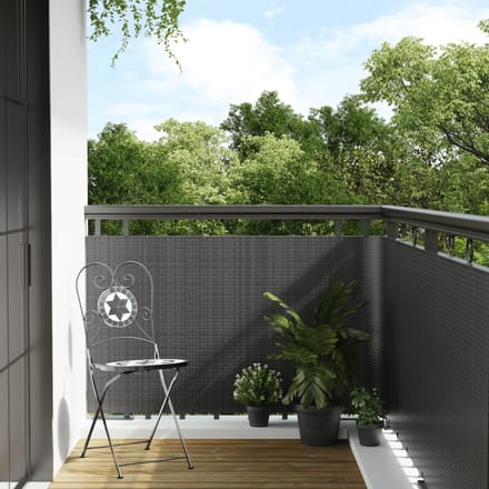 vidaXL - Balkonscherm - 500x100 - cm - poly - rattan - antracietkleurig