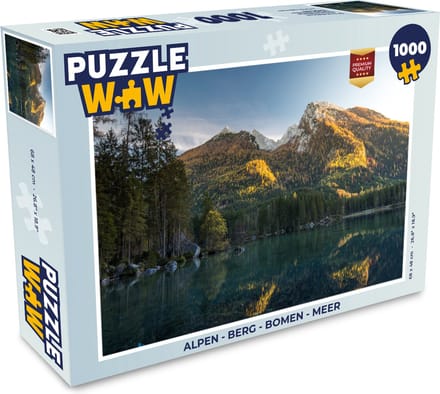 Puzzel Alpen - Berg - Bomen - Meer - Legpuzzel - Puzzel 1000 stukjes volwassenen