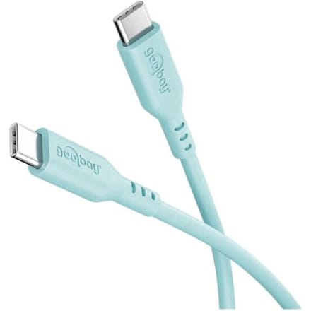 Goobay USB-C siliconen kabel | USB2.0 | PD 60W | turquoise | 1,5 meter