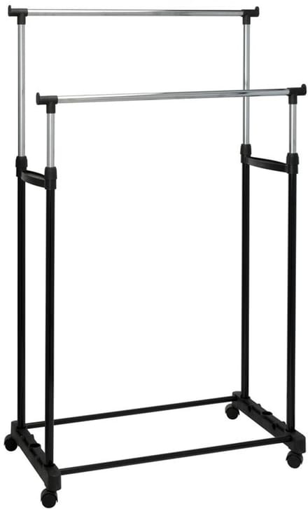 Storage solutions Huismerk Mobiel Dubbel Kledingrek Met Wielen - 86x42x170cm