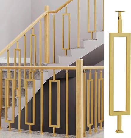 Trapleuning Paal - Baluster Spindel - Veiligheid Binnen - Verstelbare Hoekhouder - 85 cm - Goud
