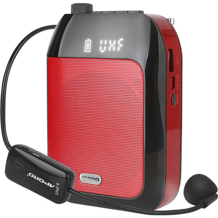 Draagbare stemluidsprekerversterker voor leraren met bekabelde microfoon Headset tailleband oplaadbaar R-2