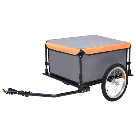 vidaXL - Fietstrailer - 65 - kg - grijs - en - oranje
